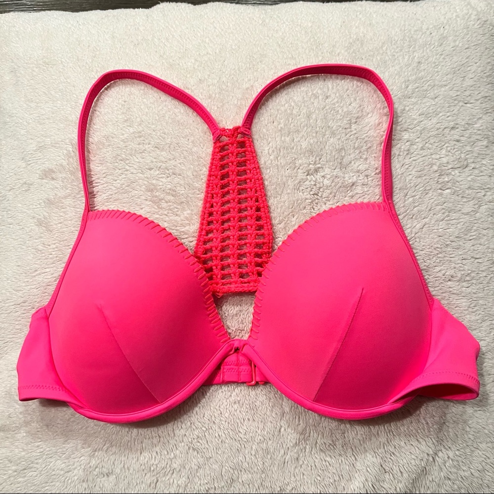 Victoria's Secret Crochet Detailing Bikini Top size 36D